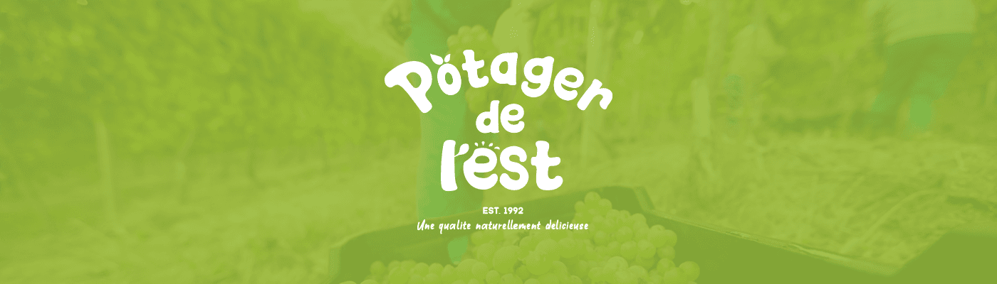 Potager de L'Est logo with lime green background.